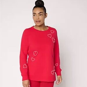 Belle by Kim Gravel French Terry Pearly Heart True Love Top